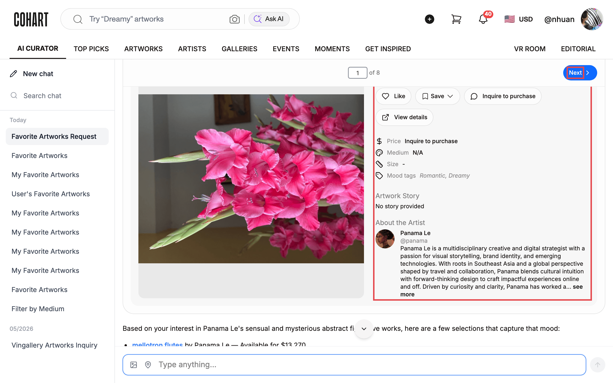 Browse more results with Next