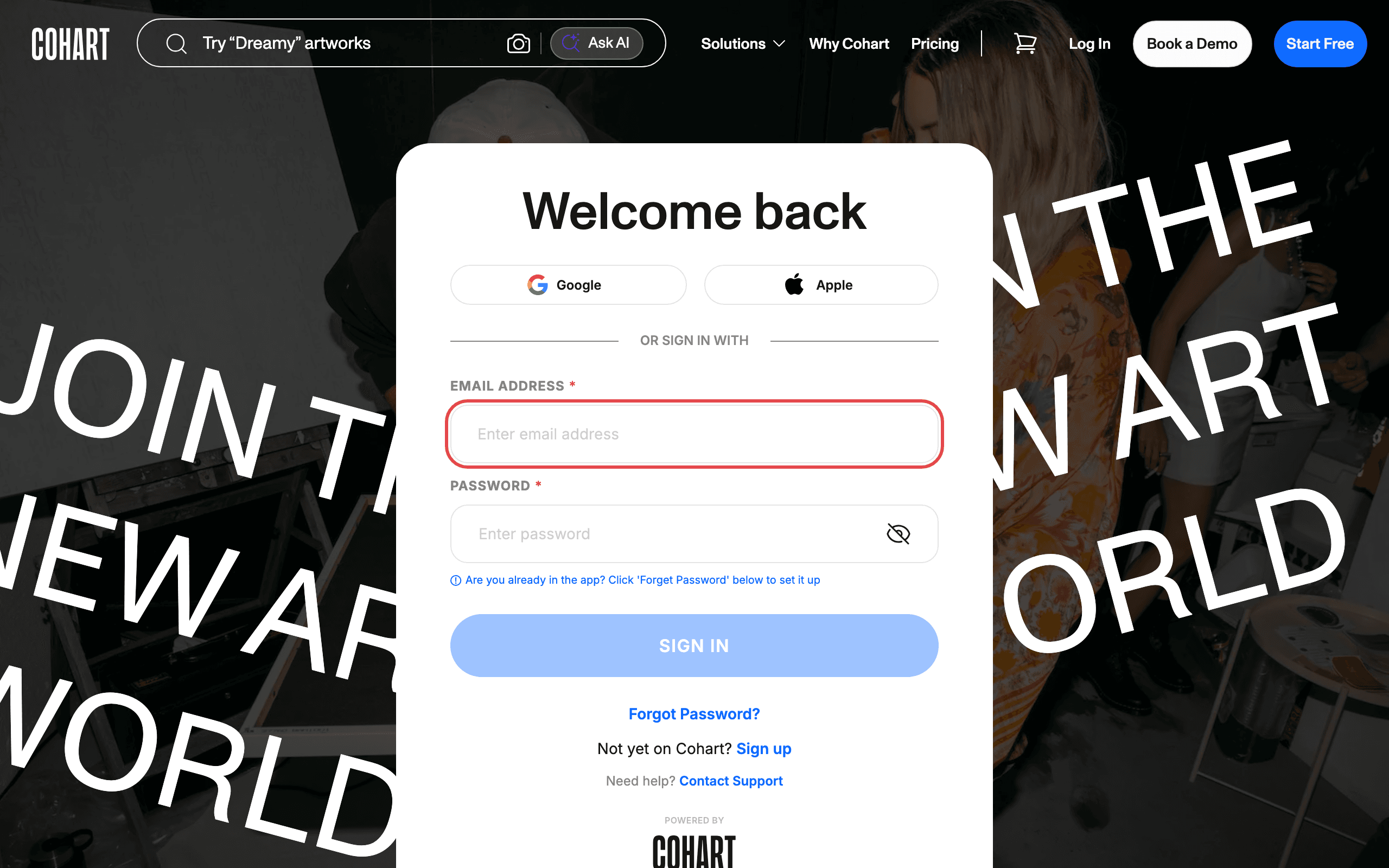 Sign-in page