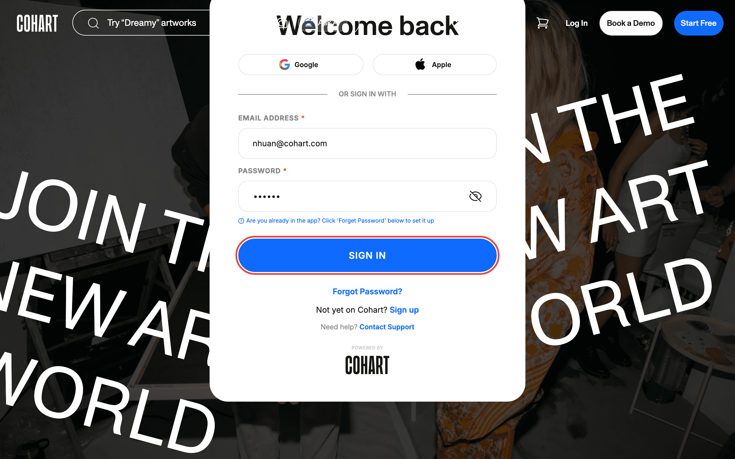 Sign in with email and password