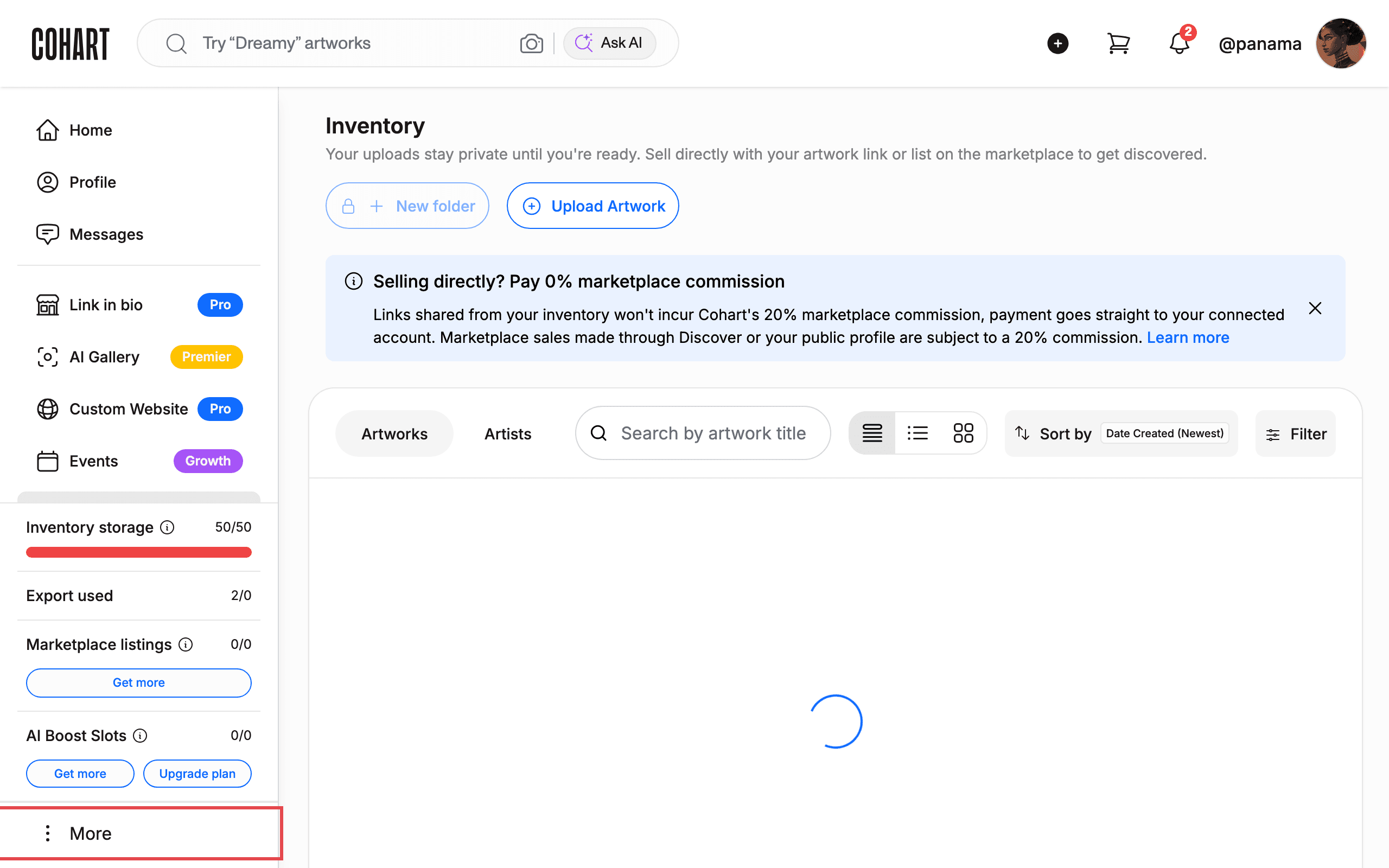 Open the More menu in the sidebar