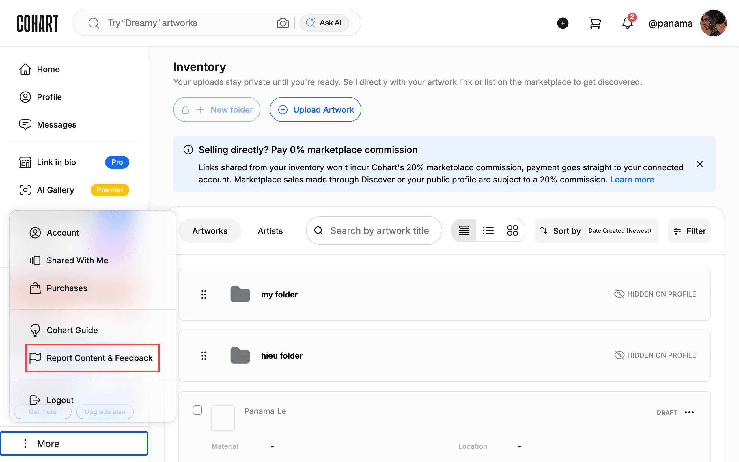 Click Report Content & Feedback