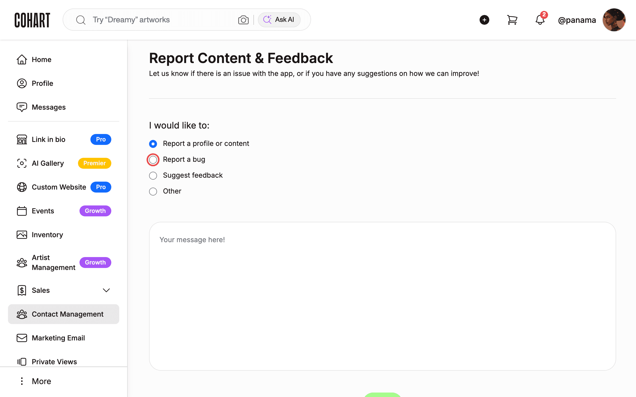 Choose a reason for your report