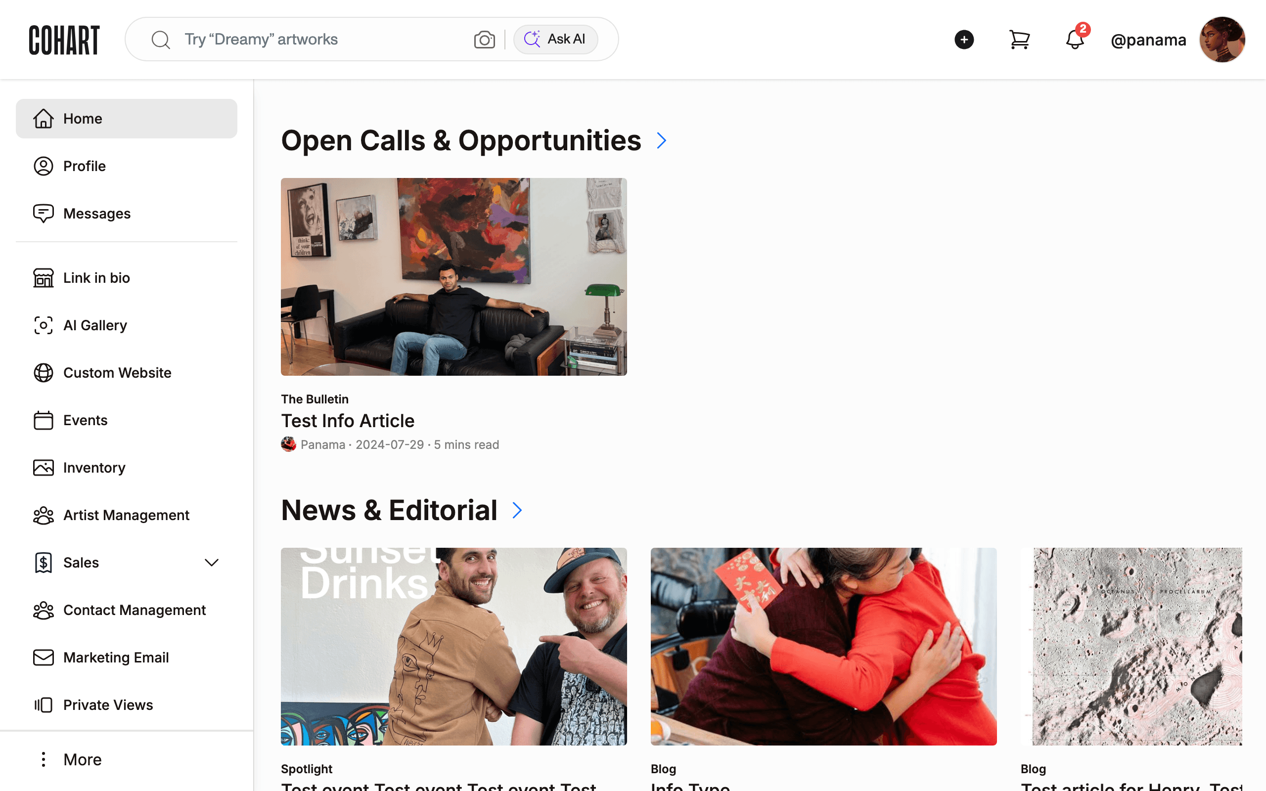 Click Home in the sidebar