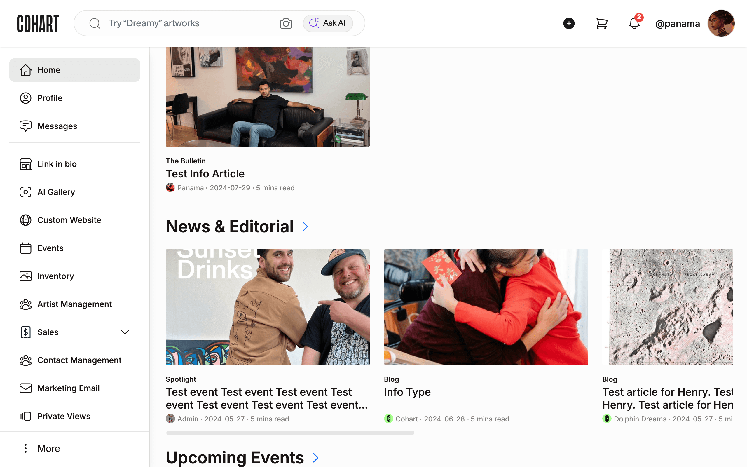 Find the article link on an opportunity card