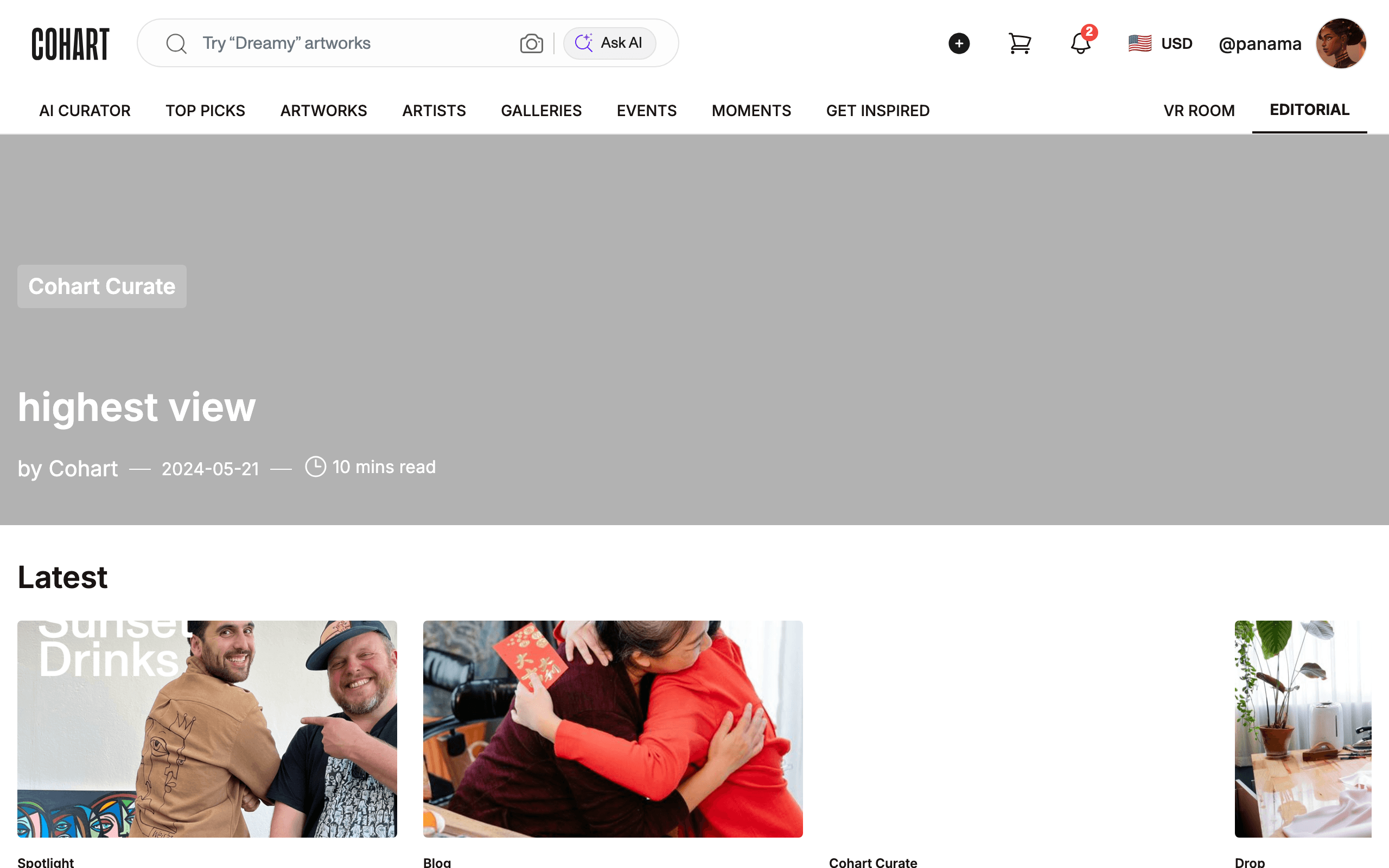 Find the article link on an editorial card